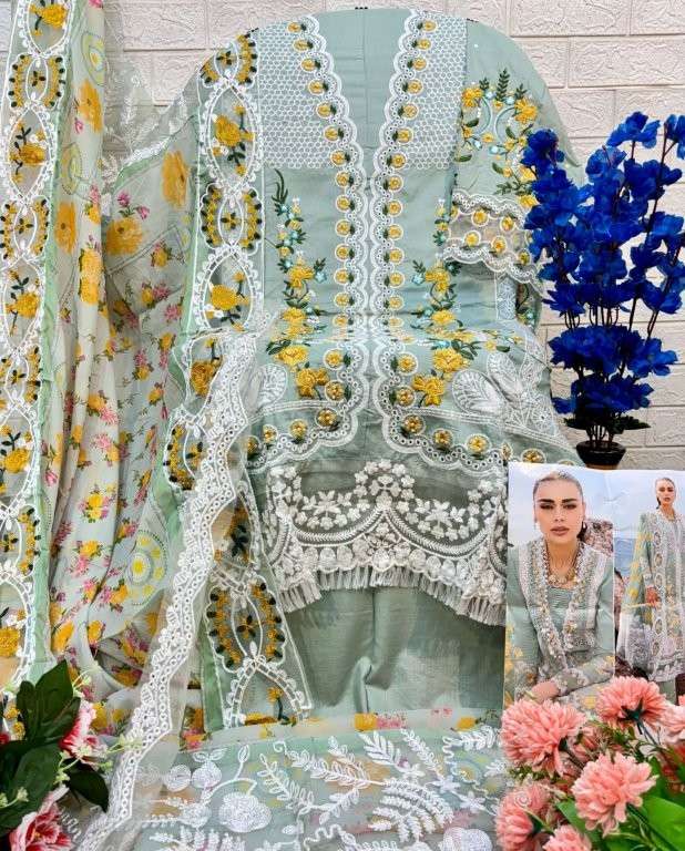 ZAHA NOORI MIRHA HEAVY EMBROIDERY CAMBRIC COTTON PAKISTANI DRESSES-00201