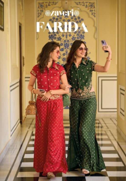ZAVERI FARIDA 1267 TO 1268 SERIES PURE SILK EMBROIDERY CO-ORD SET-00289
