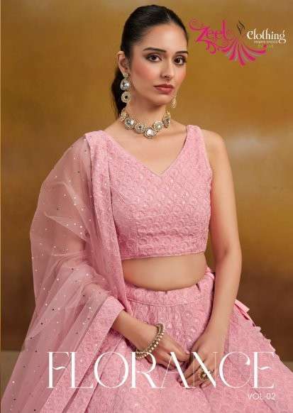 ZEEL CLOTHING FLORANCE VOL-02 PURE GEORGETTE EMBROIDERY LEHENGAS-00139