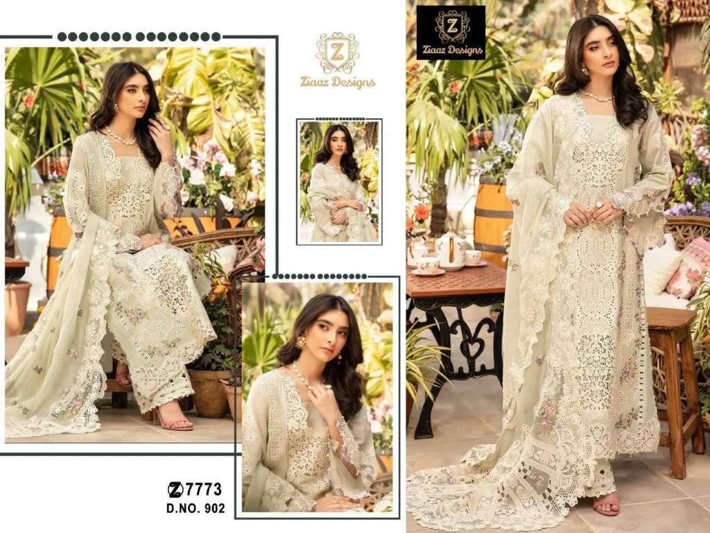 ZIAAZ 902 HEAVY COTTON EMBROIDERED PAKISATNI DRESS-00071