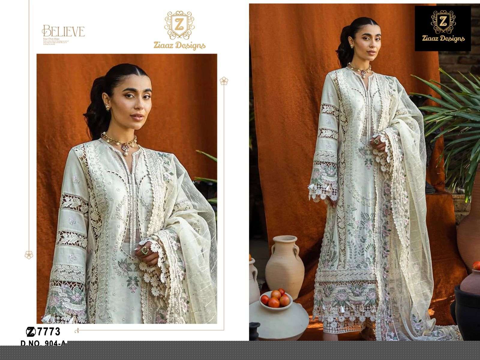 ZIAAZ 904 HEVAY COTTON PRINTED EMBROIDERY PAKISTANI DRESSES-00201
