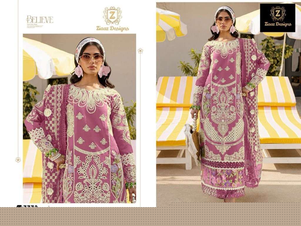 ZIAAZ 917 COLOUR HEAVY EMBROIDERY COTTON PRINTED PAKISTANI DRESSES-00201