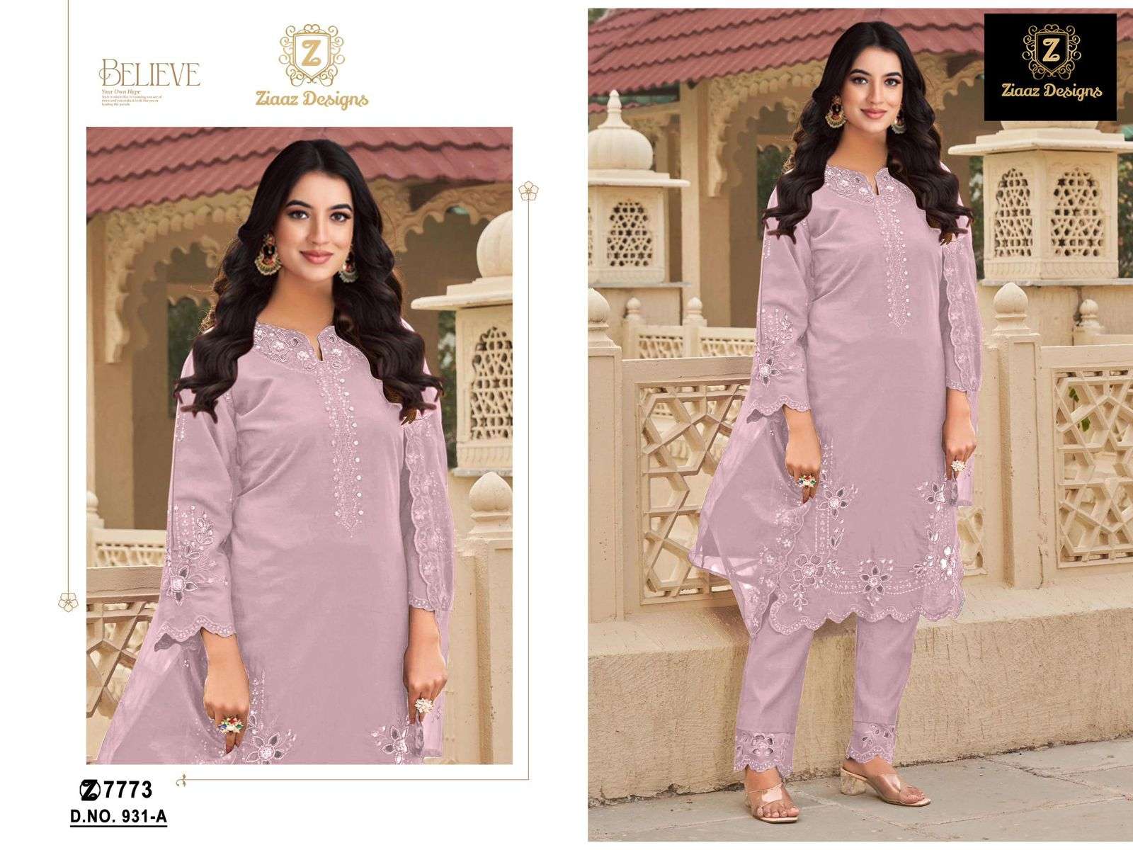 ZIAAZ 931 HEAVY EMBROIDERY CAMBRIC COTTON PAKISTANI DRESSES-00201