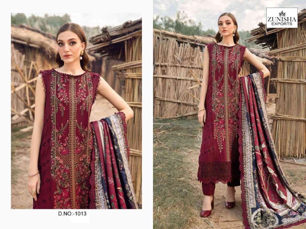 ZUNISHA 1013 COLOUR PURE HEAVY VISCOSE RAYON EMBROIDERY PAKISTANI DRESS-00071