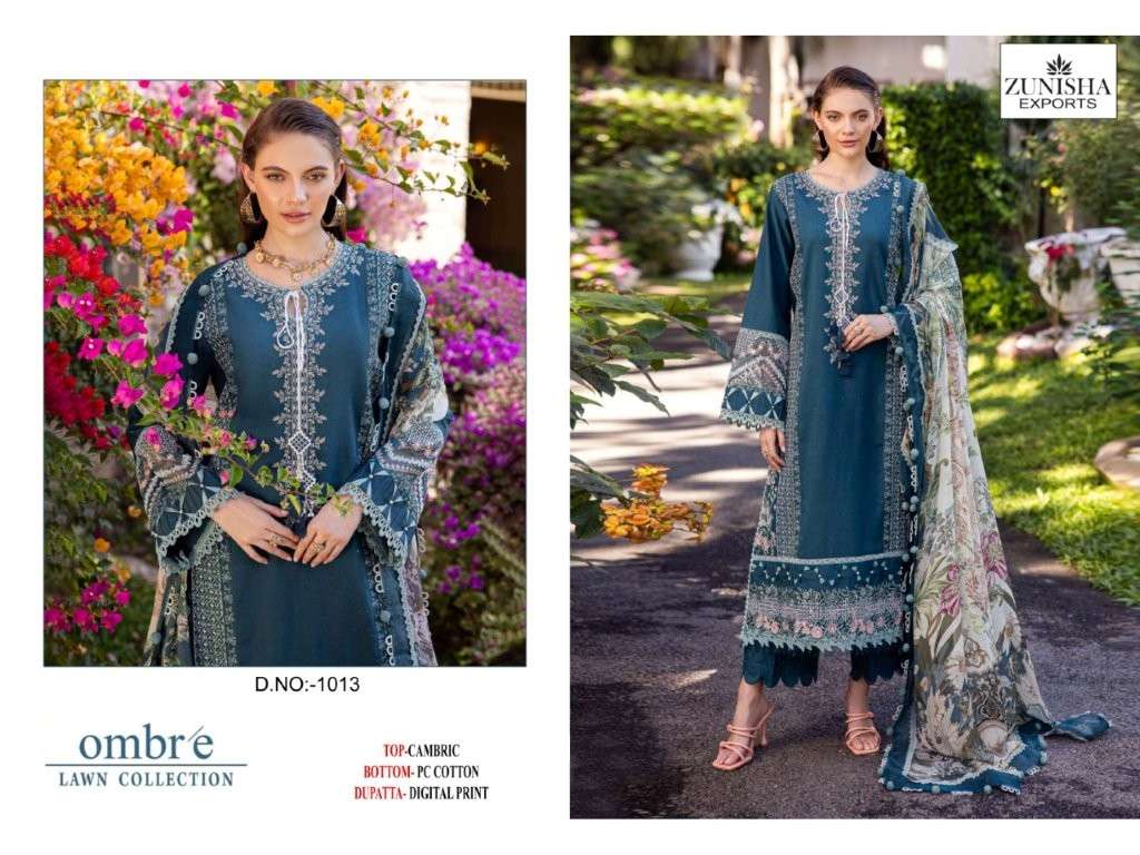 ZUNISHA 1013 HIT DESIGN PURE HEAVY COTTON EMBROIDERY PAKISTANI DRESS-00071