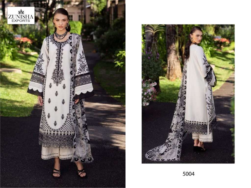 ZUNISHA 5004 HIT DESIGN PURE HEAVY COTTON EMBROIDERY PAKISTANI DRESS-00022