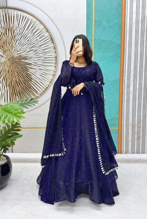 203 HIT DESIGN BY ASLIWHOLESALE DESIGNER PURE SOFT SILK GOWNS-00291
