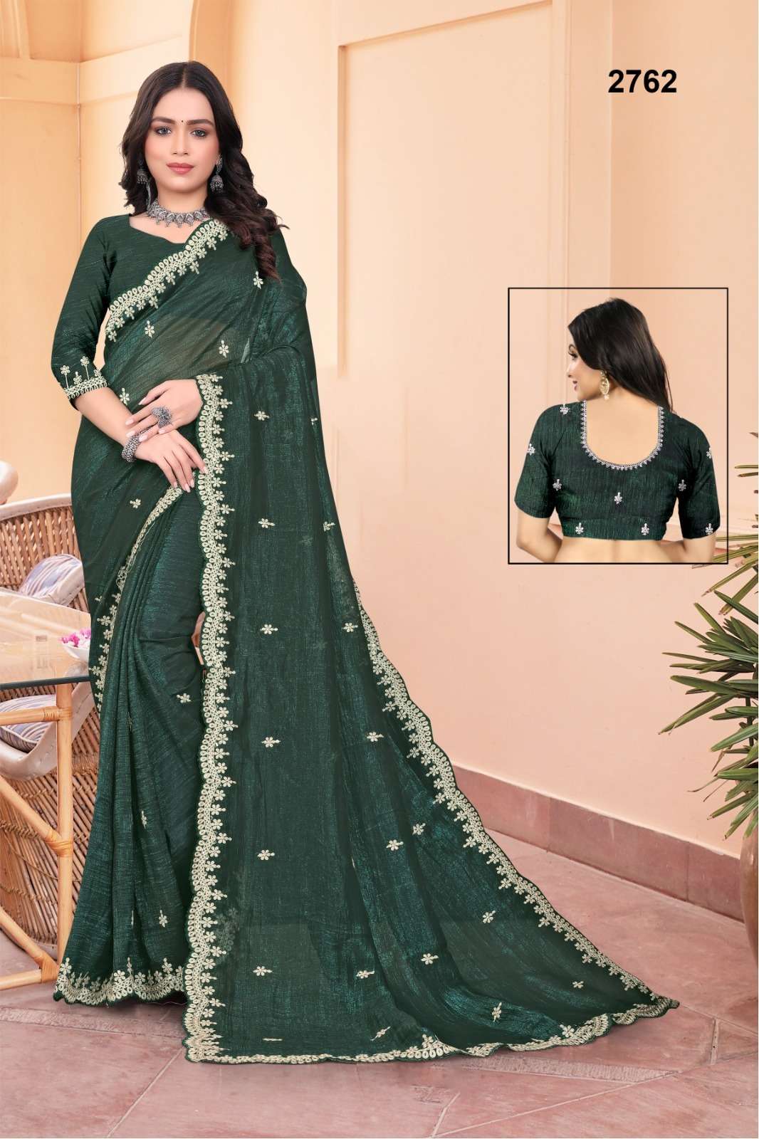 2762 COLOUR BY ASLIWHOLESALE DESIGNER PURE Crunchy FANCY EMBROIDERY SAREES-00103