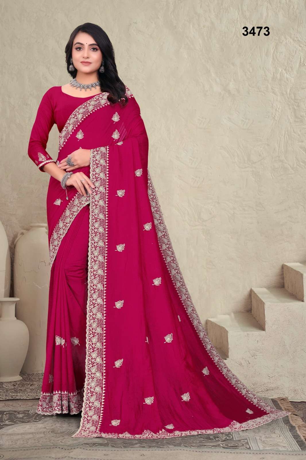 3473 COLOUR BY ASLIWHOLESALE DESIGNER PURE VICHITRA SILK EMBROIDERY PRINTED SAREES-00103