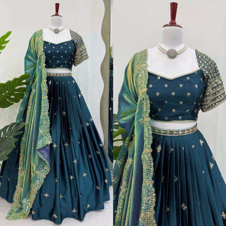 361 HIT COLOUR BY ASLIWHOLESALE DESIGNER PURE JAPAN SATIN SEQUNCE LEHENGAS-00246