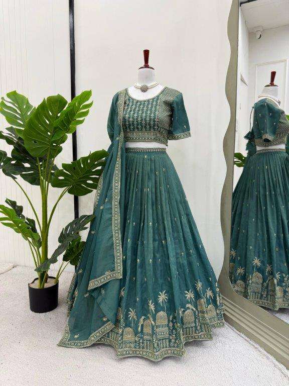 363 HIT COLOUR BY ASLIWHOLESALE  DESIGNER PURE SIMMER SILK SEQUNCE LEHENGAS-00246