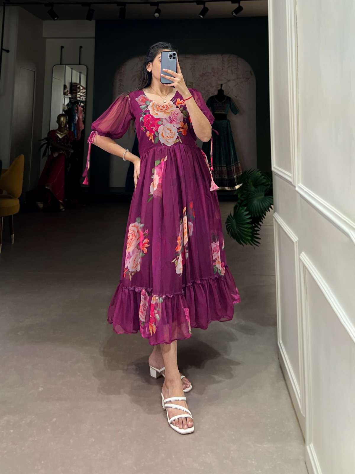4514 COLOUR BY ASLIWHOLESALE DESIGNER PURE GEORGETTE PRINTED TOPS-00195