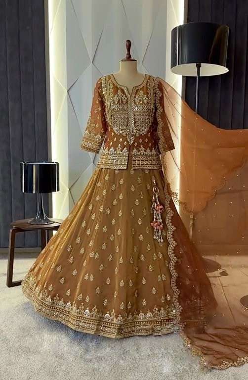 5166 HIT COLOUR BY ASLIWHOLESALE DESIGNER PURE GEORGETTE EMBROIDERY PAKISTANI LEHENGAS-00262
