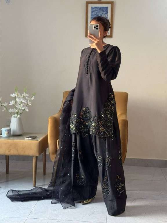 5267 HIT COLOUR BY ASLIWHOLESALE DESIGNER PURE CREPE SILK EMBROIDERY PRINTED DRESSES-00262