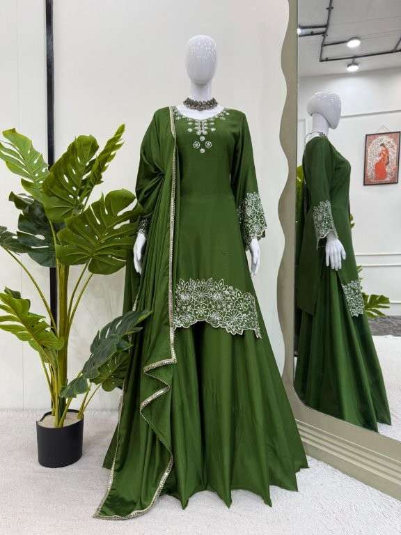 5880 HIT COLOUR BY ASLIWHOLESALE DESIGNER PURE CHINNON SILK EMBROIDERY PAKISTANI DRESSES-00242