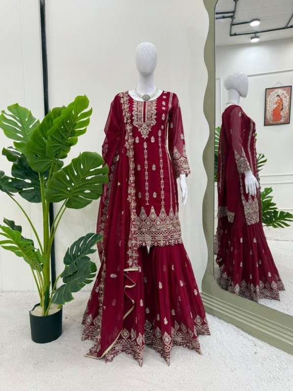 5885 HIT COLOUR BY ASLIWHOLESALE DESIGNER PURE FAUX GEORGETTE EMBROIDERY PAKISTANI DRESSES-00242