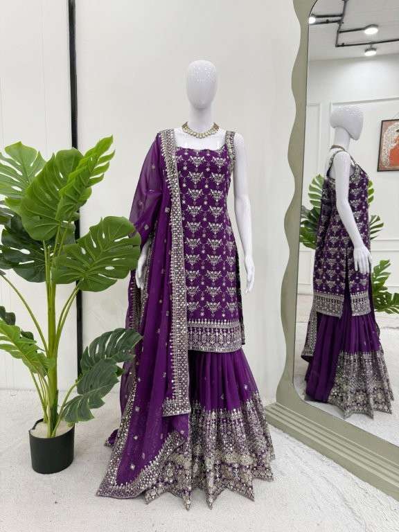 5892 HIT COLOUR BY ASLIWHOLESALE DESIGNER PURE FAUX GEORGETTE EMBROIDERY PRINTED DRESSES-00242
