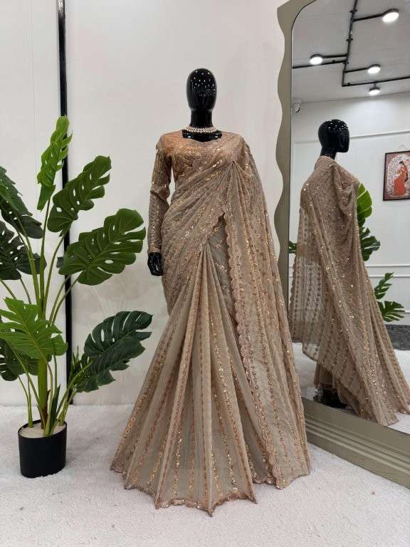 591 HIT COLOUR BY ASLIWHOLESALE DESIGNER PURE FAUX GEORGETTE EMBROIDERY PRINTED DRESSES-00241