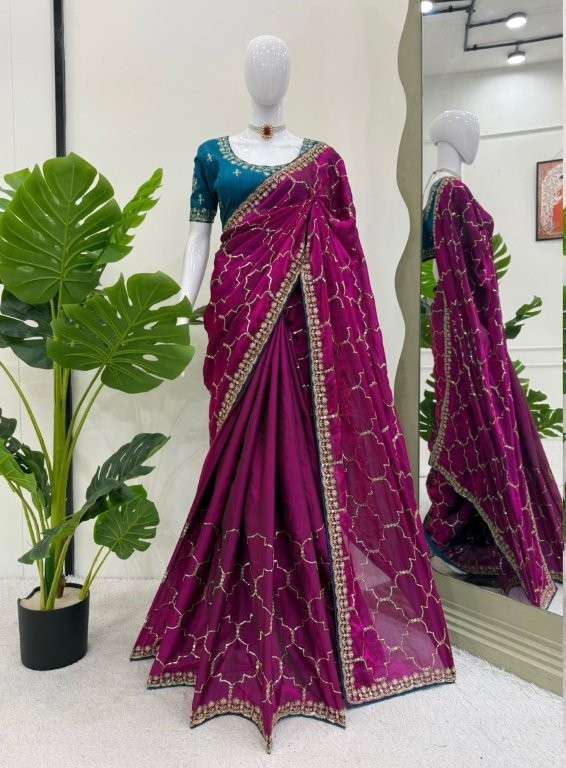 598 HIT COLOUR BY ASLIWHOLESALE DESIGNER PURE FANCY EMBROIDERY PRINTED SAREES-00241