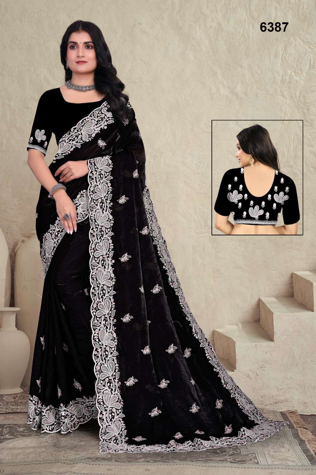 6387 COLOUR BY ASLIWHOLESALE DESIGNER PURE SATIN EMBROIDERY PRINTED SAREES-00103