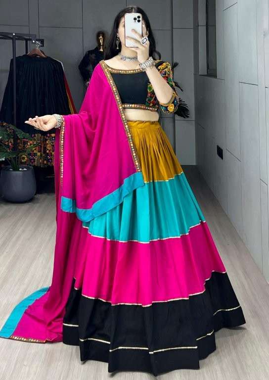8041 COLOUR BY ASLIWHOLESALE DESIGNER PURE RAYON COTTON LEHENGA-00135
