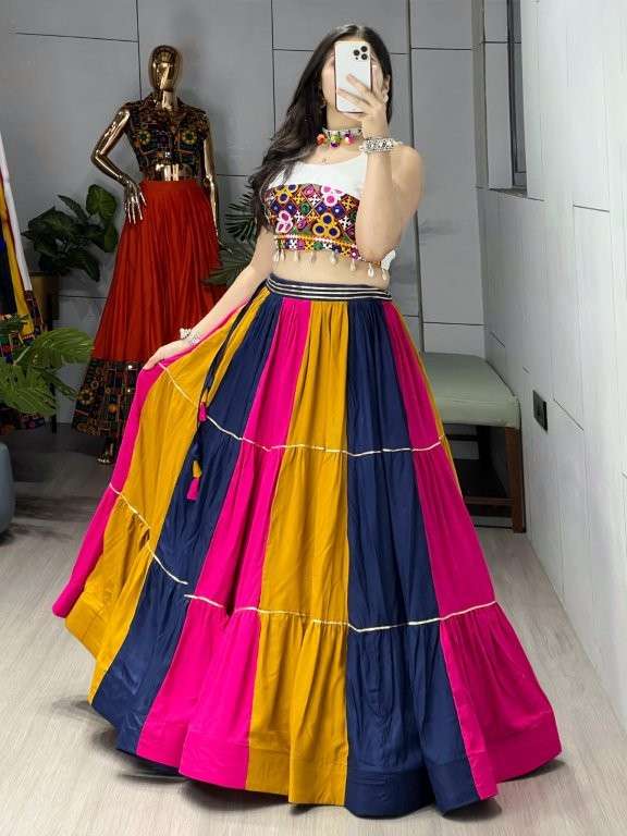 8049 COLOUR BY ASLIWHOLESALE DESIGNER PURE RAYON COTTON LEHGENGA-00135