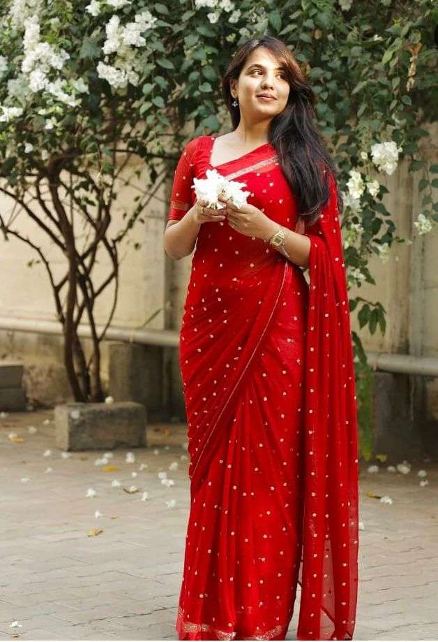 912 HIT DESIGN BY ASLIWHOLESALE DESIGNER PURE VISCOSE GEORGETTE EMBROIDERY SAREES-00284