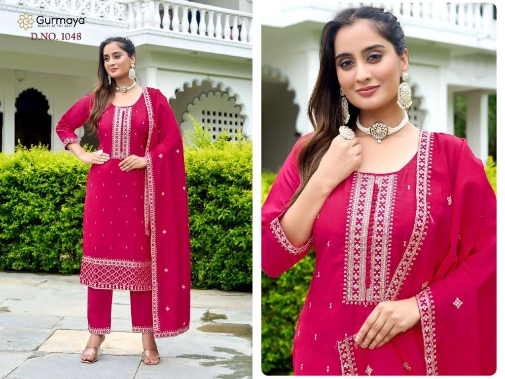 AANCHI 1048 AND 1049 SERIES PURE ROMAN SILK DRESSES-00286