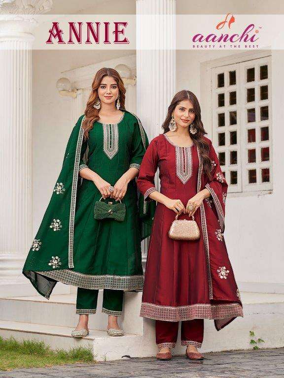 AANCHI ANNIE PURE CRYTAL SILK EMBROIDERY DRESSES-00286