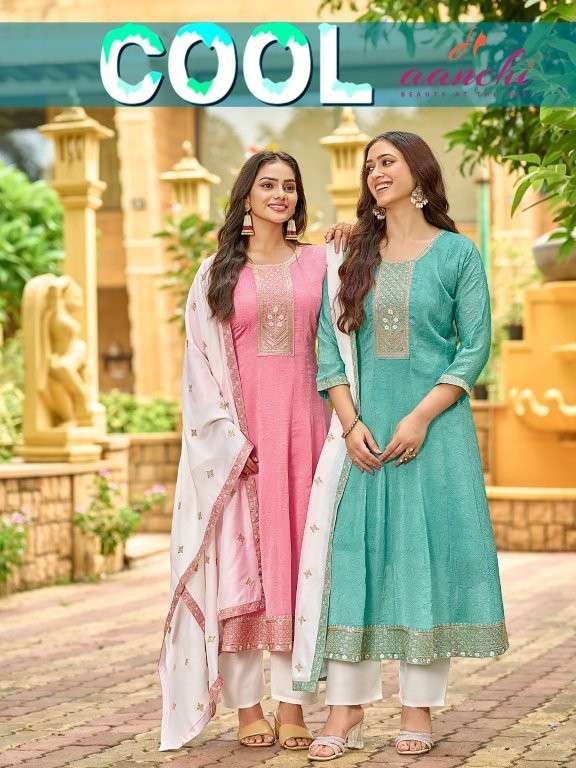AANCHI COOL PURE FANCY EMBROIDERY PRINTED DRESSES-00286