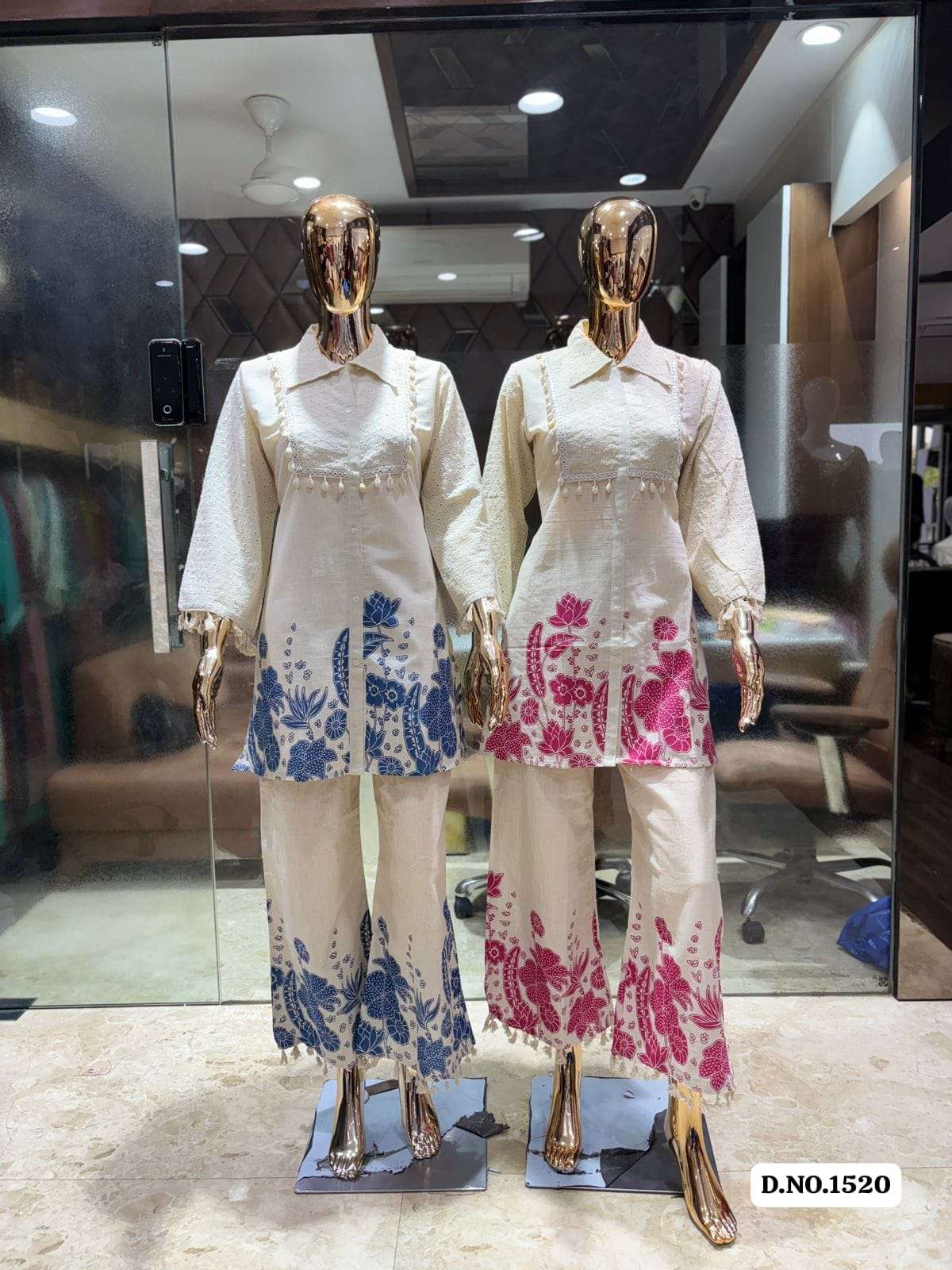AANCHI DN-1520 SERIES PURE COTTON CHEX PRINTED CO-ORD SET-00286