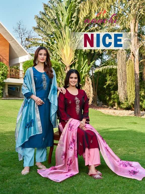 AANCHI NICE PURE RANGILA SILK EMBROIDERY PRINTED DRESSES-00286