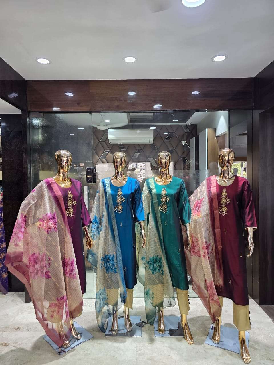AANCHI RIVERA PURE RANGEELA SILK EMBROIDERY DRESSES-00286