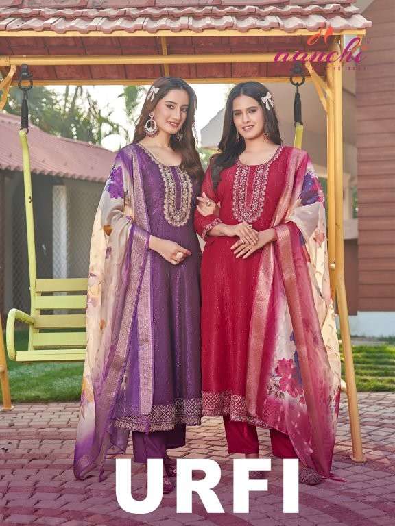 AANCHI URFI PURE FANCY EMBROIDERY PRINTED DRESSES-00286