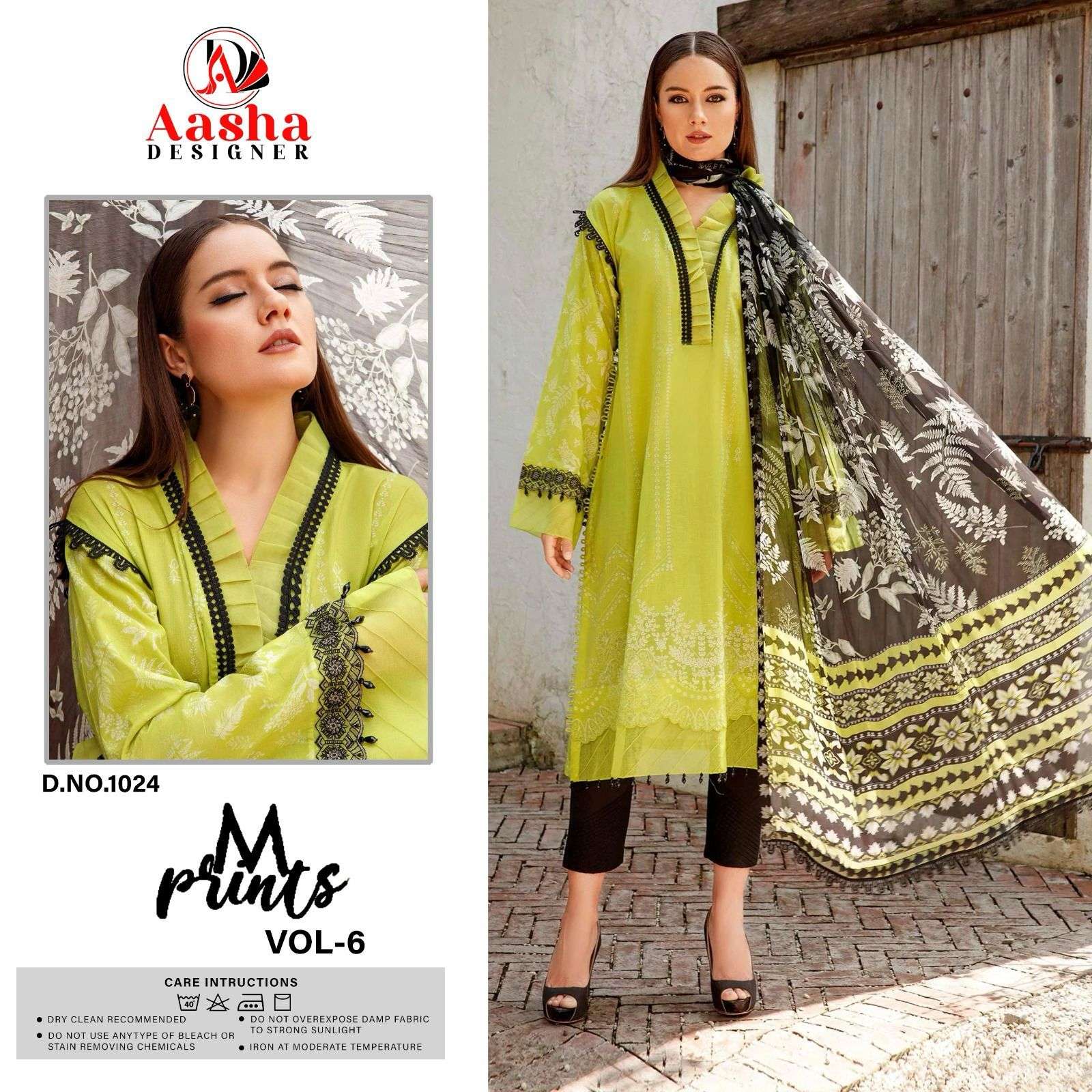 AASHA DESIGNER 1024 SERIES PURE COTTON EMBROIDERY PAKISTANI DRESS-00062