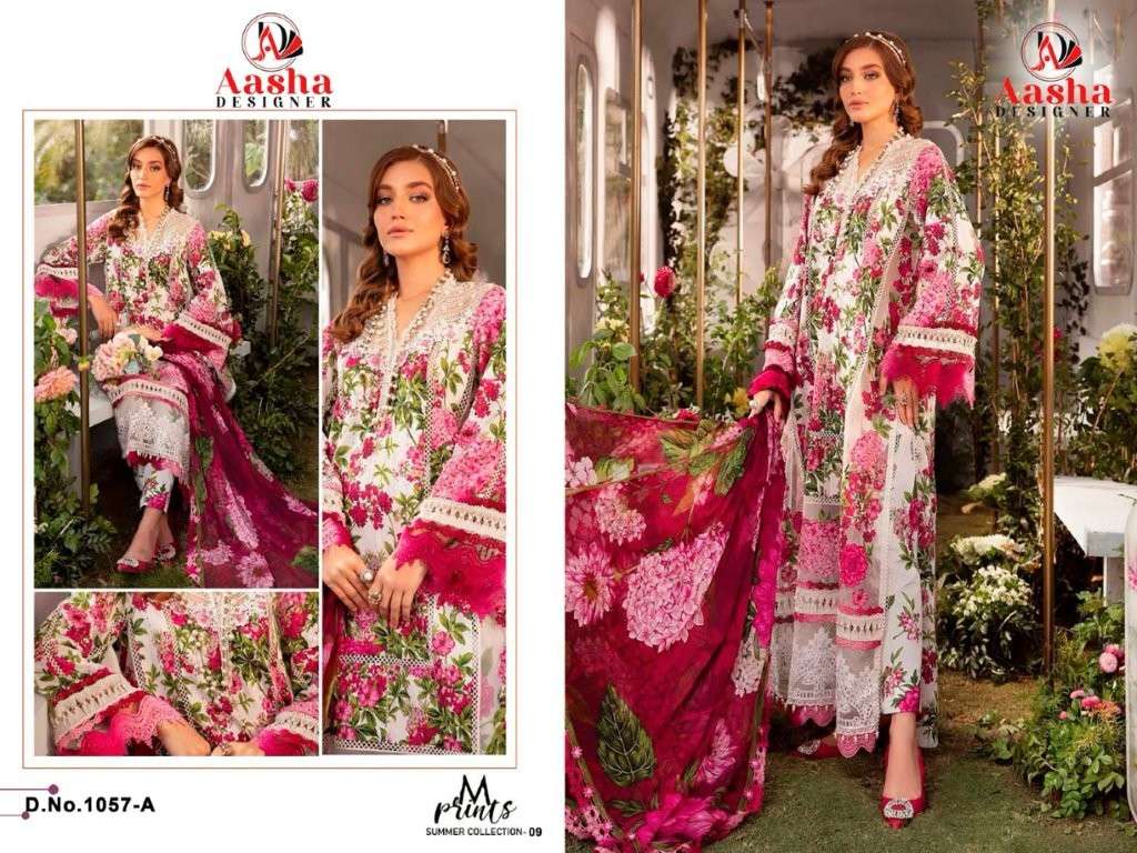 AASHA DESIGNER 1057 SERIES PURE COTTON PRINTED PAKISTANI DRESS-00062