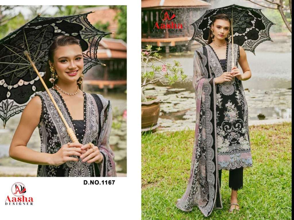 AASHA DESIGNER 1167 SERIES PURE COTTON EMBROIDERY PAKISTANI DRESS-00062