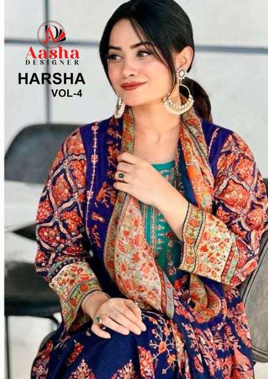 AASHA DESIGNER HARSHA VOL-04 PURE COTTON PRINTED PAKISTANI DRESSES-00062
