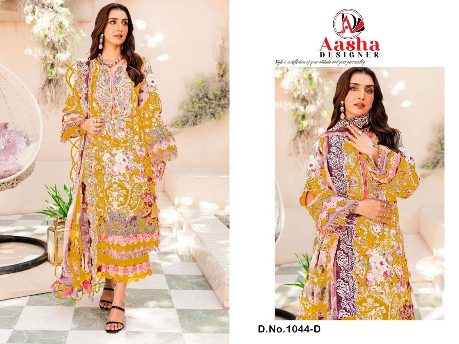 AASHA DESIGNER NEEDLE WONDER VOL-1 PURE COTTON PRINTED PAKISTANI DRESSES-00062
