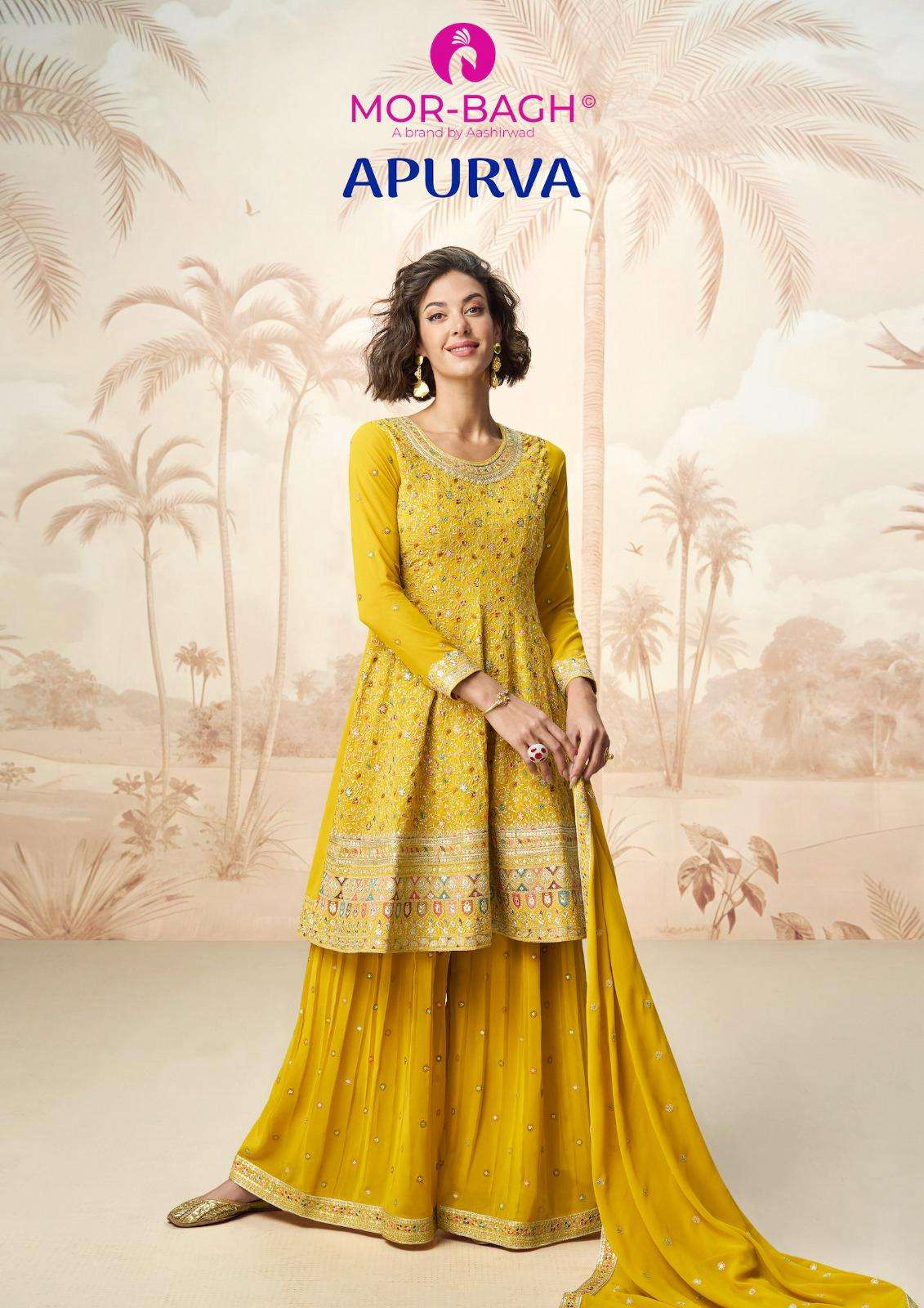 AASHIRWAD CREATION APURVA PURE REAL GEORGETTE EMBROIDERY DRESS-00150