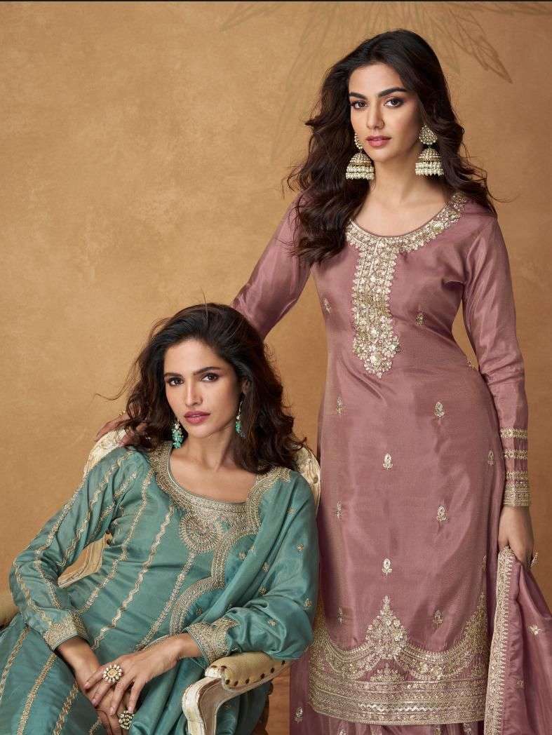 AASHIRWAD CREATION SAUMYA 10180 TO 10182 SERIES PUREN ORGANZA SILK DRESSES-00028