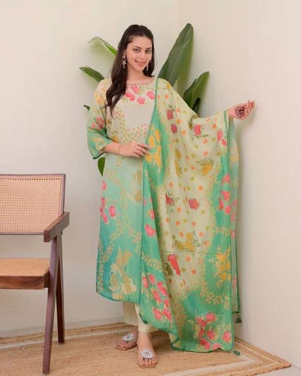 AASTHA BY ASLIWHOLESALE DESIGNER PURE VISCOSE SILK PRINTED DRESSES-00264