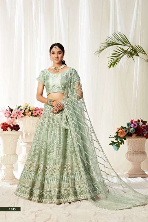 AAWIYA AGNILEKHA VOL-01 1003 AND 1005 SERIES PURE SOFT NET EMBROIDERY LEHENGAS-00060
