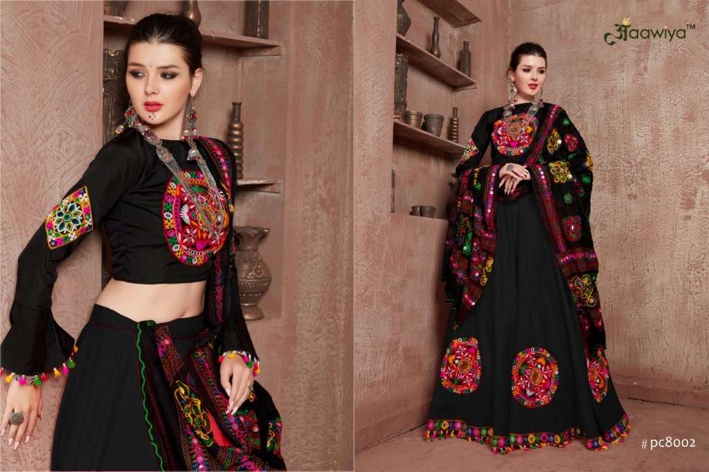 AAWIYA RAJWADI 8002 COLOUR PURE RAYON COTTON EMBROIDERY LEHENGAS-00060