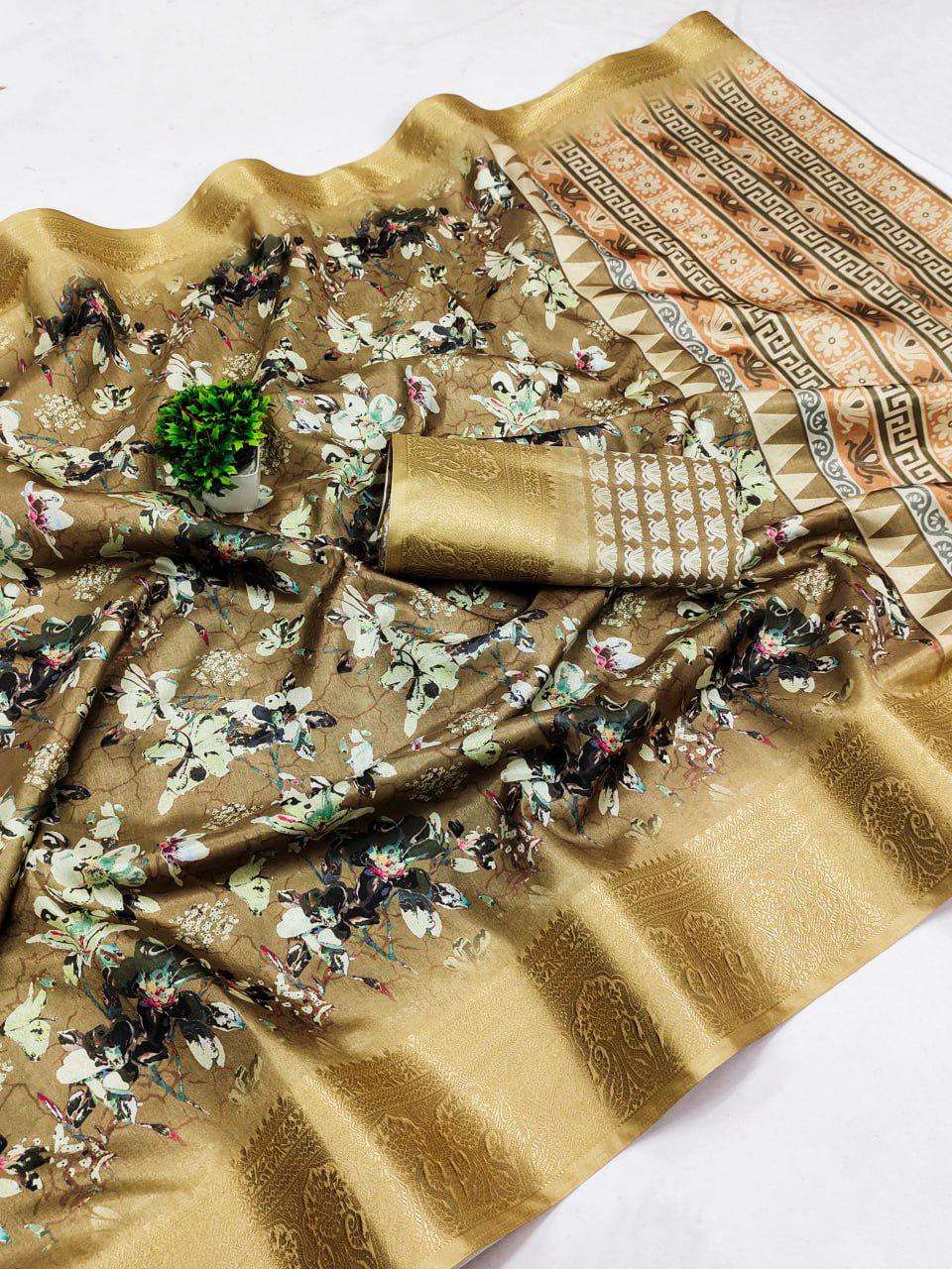 ADRIKA BY ASLIWHOLESALE DESIGNER PURE DOLA SILK PRINTED SAREES-00279