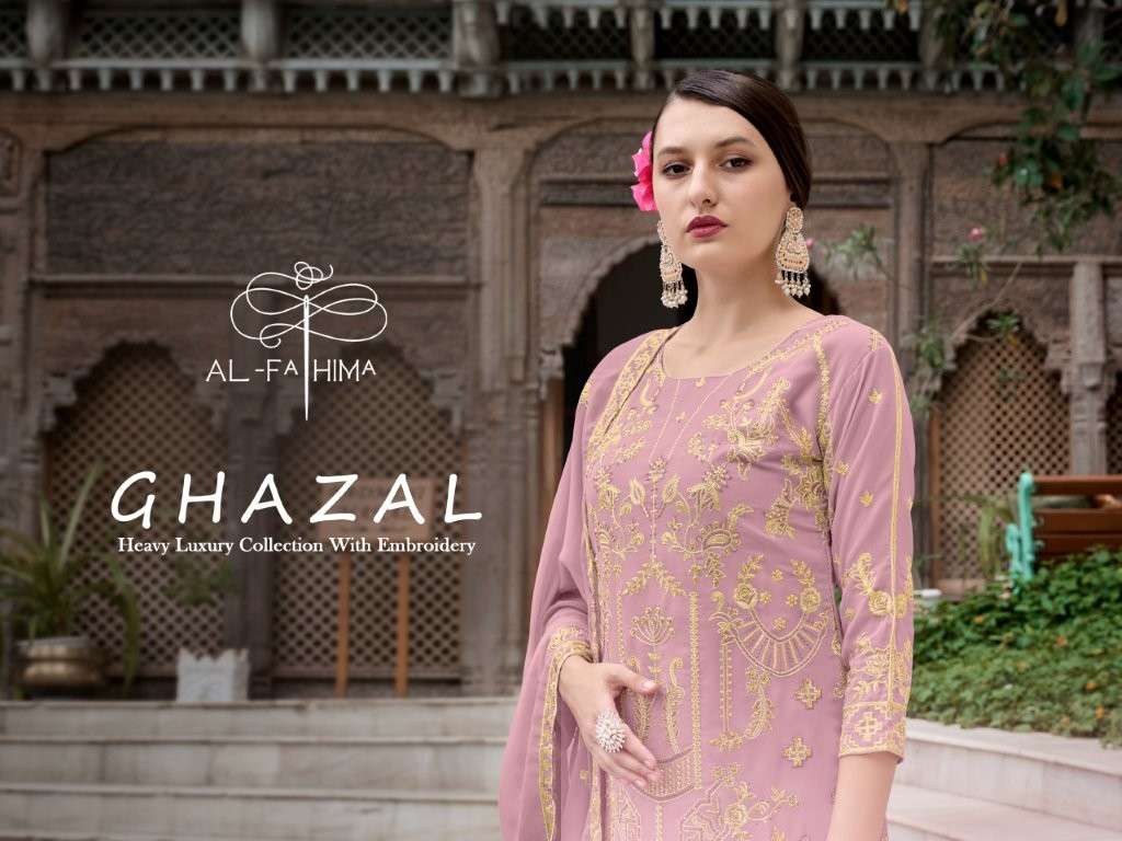 AL FATHIMA GHAZAL 1001 TO 1004 SERIES PURE FAUX GEORGETTE EMBROIDERY DRESSES-00097