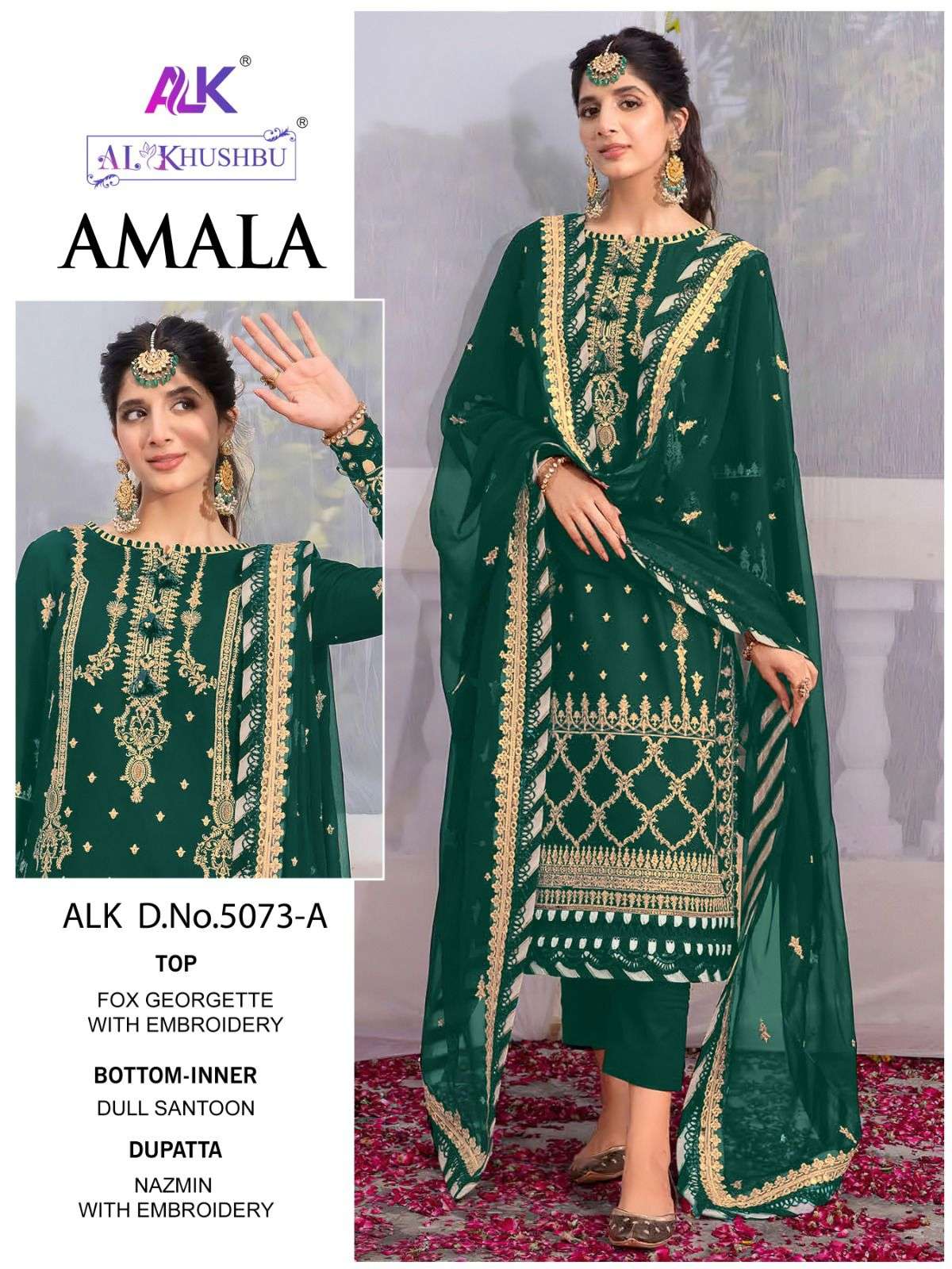 AL KHUSHBU AMALA VOL-01 PURE GEORGETTE EMBROIDERY PAKISTANI DRESSES-00022