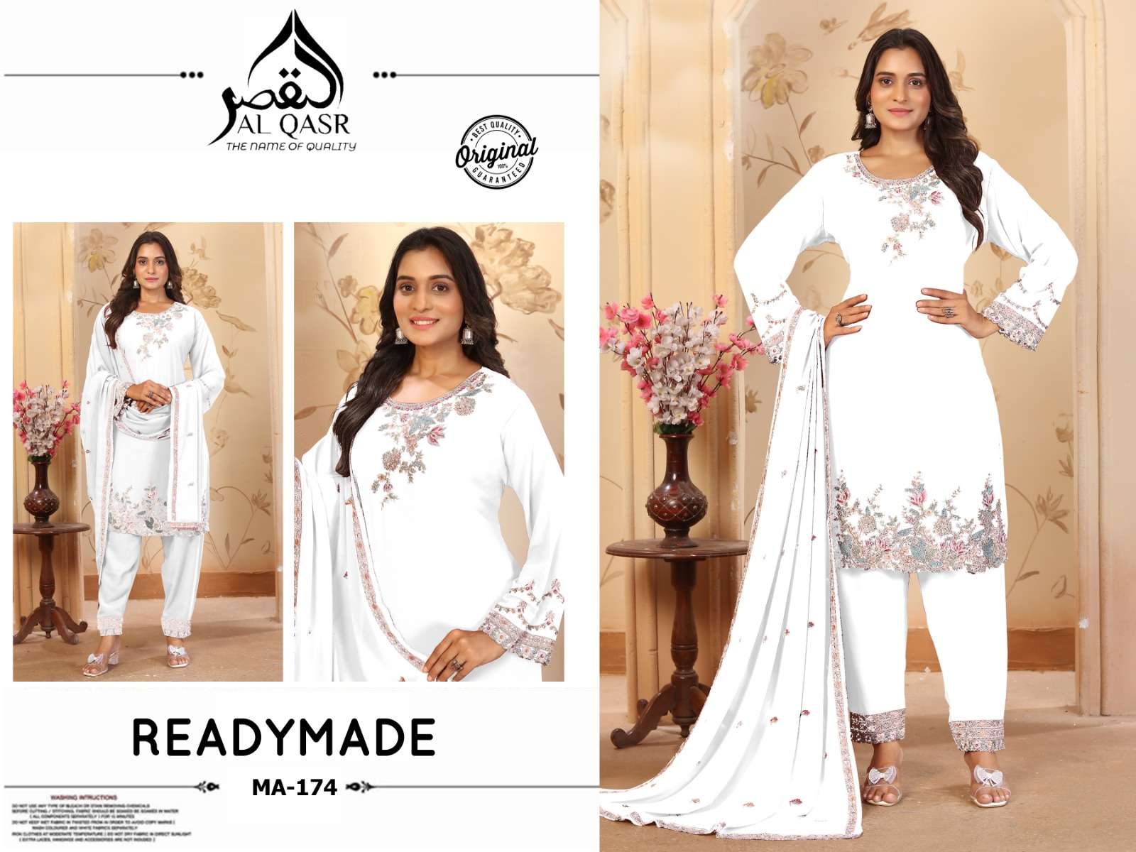 AL-QASR MA-174 PURE FAUX GEORGETTE EMBROIDERY PRINTED PAKISTANI DRESSES-00245