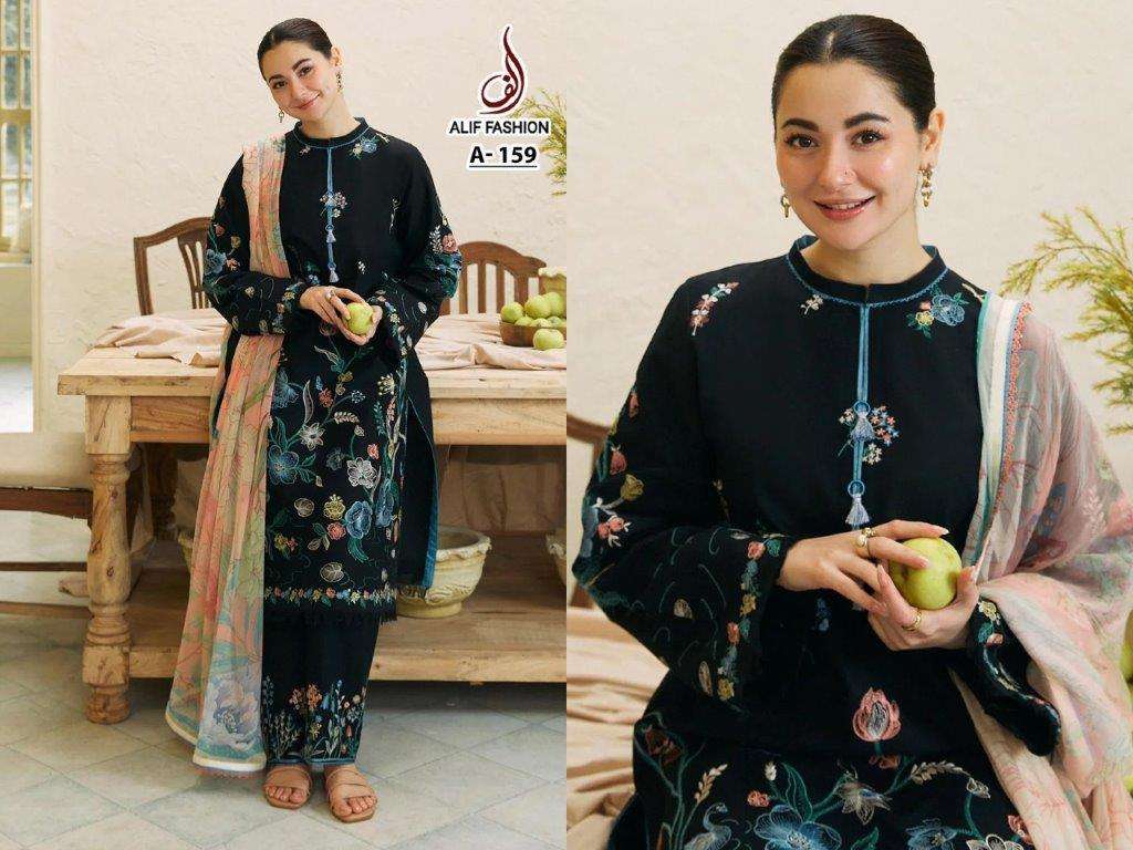 ALIF FASHION A 159 PURE HEAVY RAYON EMBROIDERY PAKISTANI DRESSES-00022