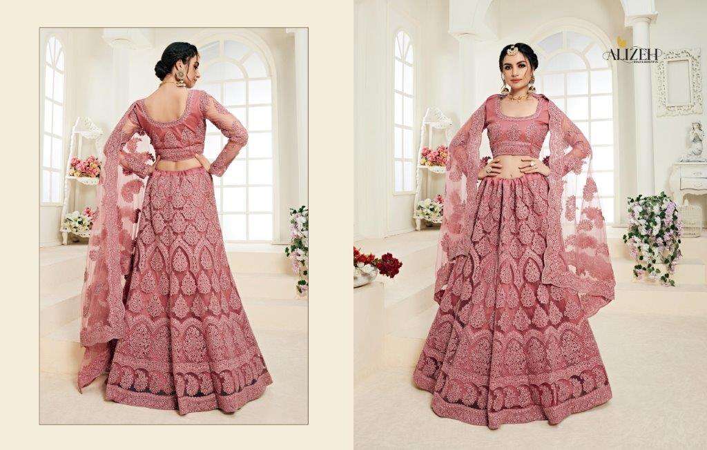 ALIZEH BRIDAL HERITAGE 1002 1002-A TO 100-E SERIES PURE BUTTERFLY NET LEHENGAS-00001